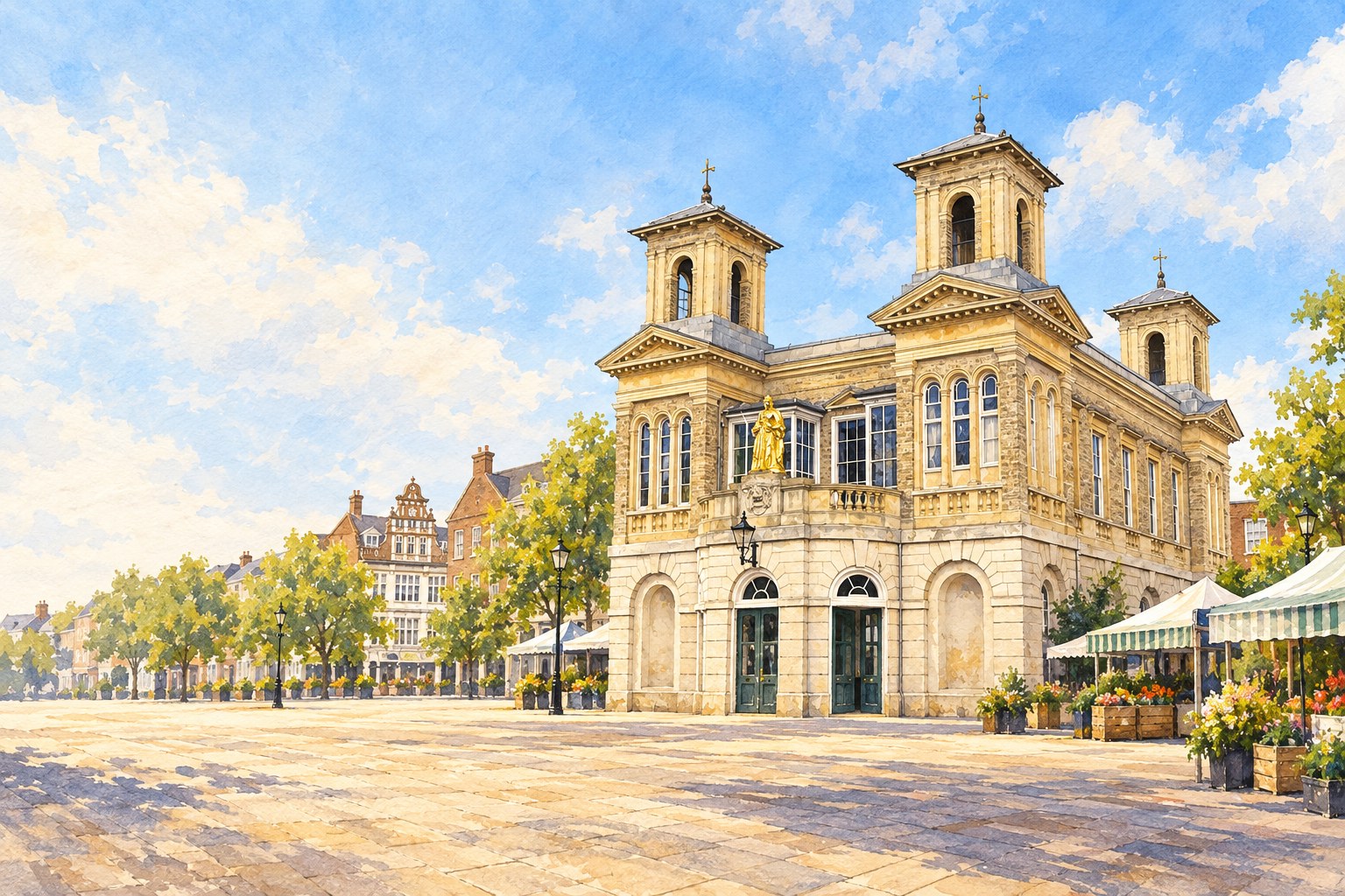 Artist's impression of Kingston Market House in Kingston upon Thames